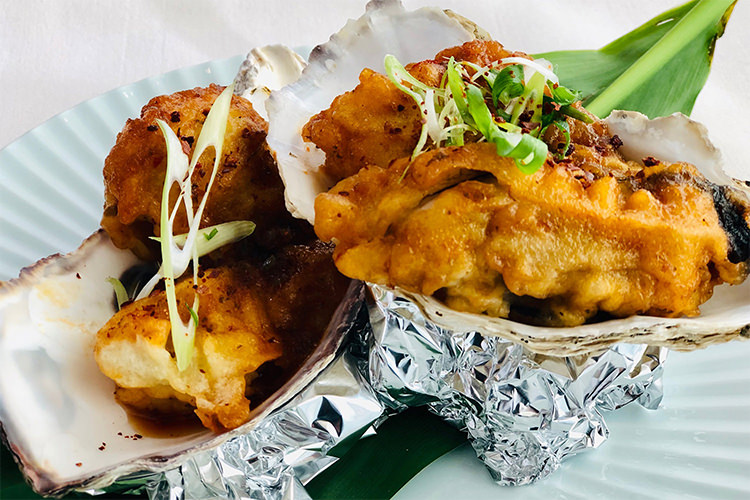 牡蠣の香味ソース焼き 牡蠣ングダム 広島はしご牡蠣