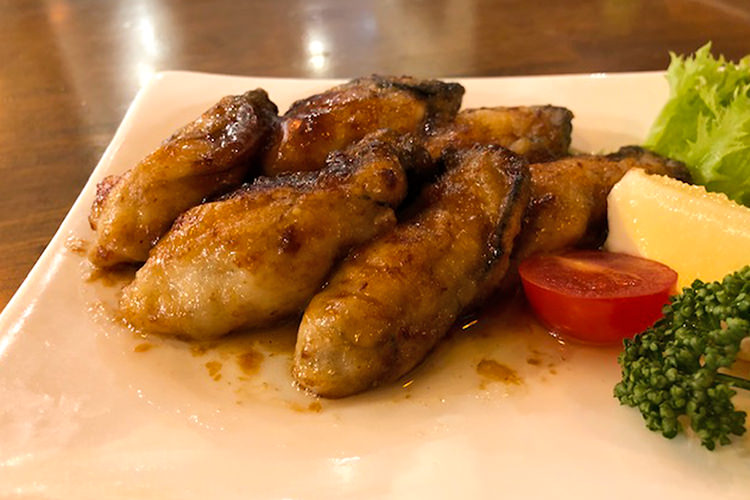 呉産カキのバターオイスター炒め 牡蠣ングダム 広島はしご牡蠣