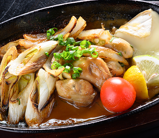 牡蠣と白ネギ 味噌仕立て 牡蠣ングダム 広島はしご牡蠣